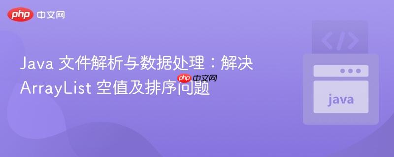 Java 文件解析与数据处理:解决 ArrayList 空值及排序问题