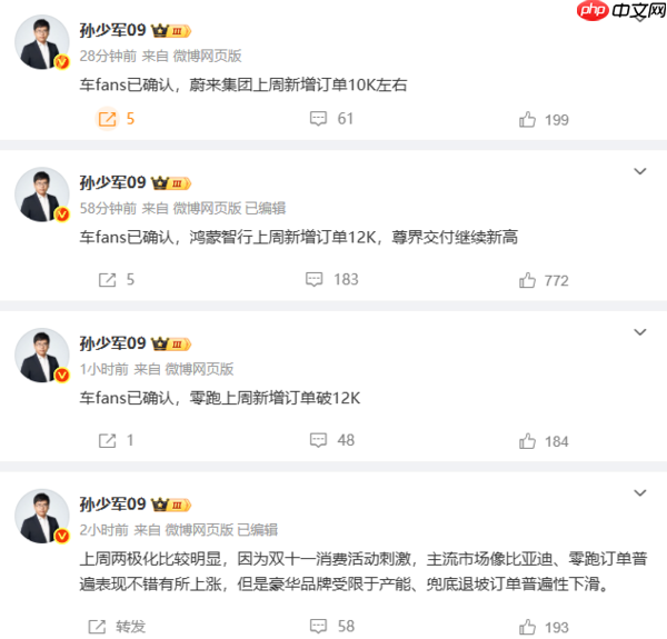 鸿蒙智行上周新增1.2万订单 尊界S800交付量创新高！