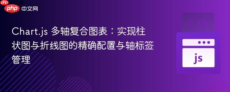 Chart.js 多轴复合图表：实现柱状图与折线图的精确配置与轴标签管理
