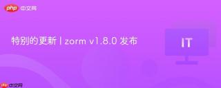 特别的更新 | zorm v1.8.0 发布