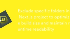 Next.js プロジェクトから特定のフォルダーを除外して、ビルド サイズを最適化し、実行時の可読性を維持します。