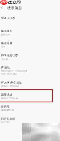 摩托罗拉P50蓝牙地址查看方法