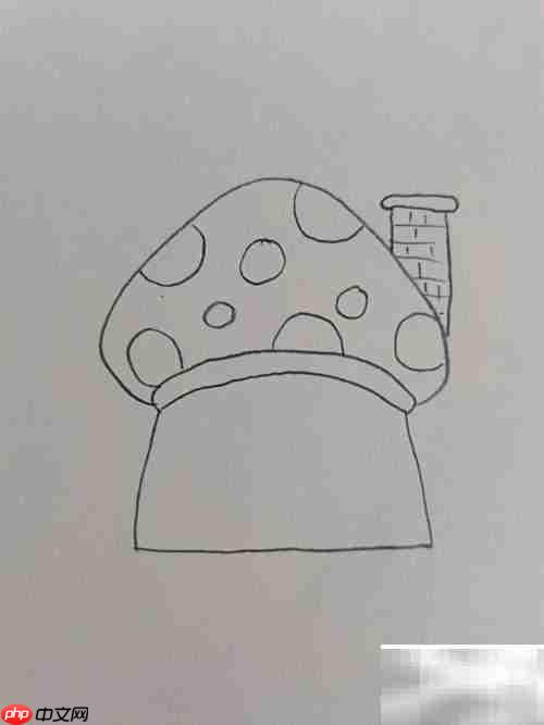 蘑菇小屋简笔画教程