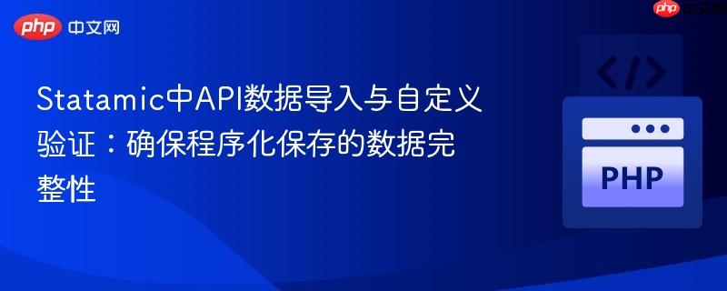 Statamic中API数据导入与自定义验证：确保程序化保存的数据完整性
