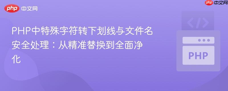 PHP中特殊字符转下划线与文件名安全处理：从精准替换到全面净化
