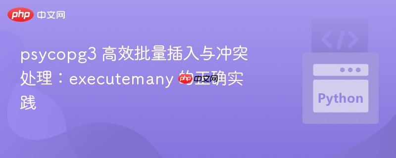psycopg3 高效批量插入与冲突处理：executemany 的正确实践
