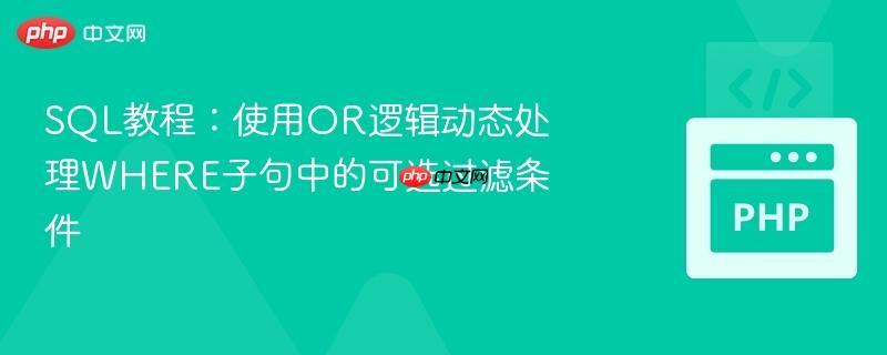 SQL教程：使用OR逻辑动态处理WHERE子句中的可选过滤条件
