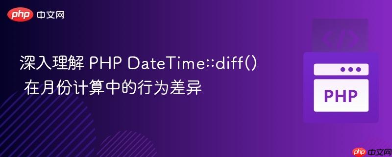 深入理解 PHP DateTime::diff() 在月份计算中的行为差异
