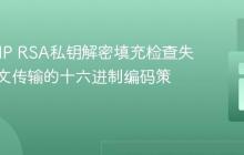 解决PHP RSA私钥解密填充检查失败：密文传输的十六进制编码策略