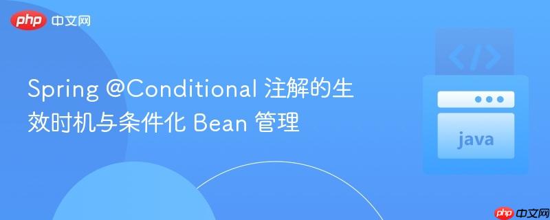 spring @conditional 注解的生效时机与条件化 bean 管理