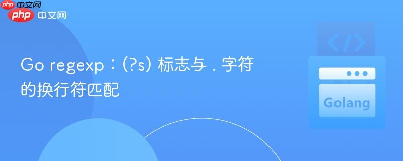Go regexp：(?s) 标志与 . 字符的换行符匹配
