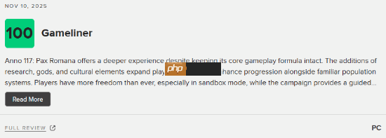 《纪元117：罗马和平》M站85分：罗马城建让人沉迷 玩法有深度