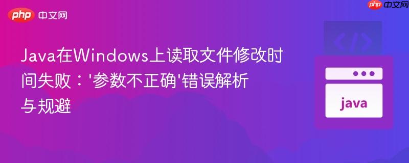 Java在Windows上读取文件修改时间失败:'参数不正确'错误解析与规避