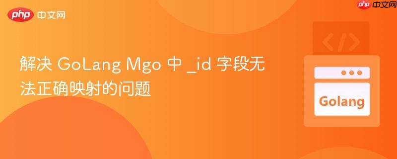 解决 GoLang Mgo 中 _id 字段无法正确映射的问题
