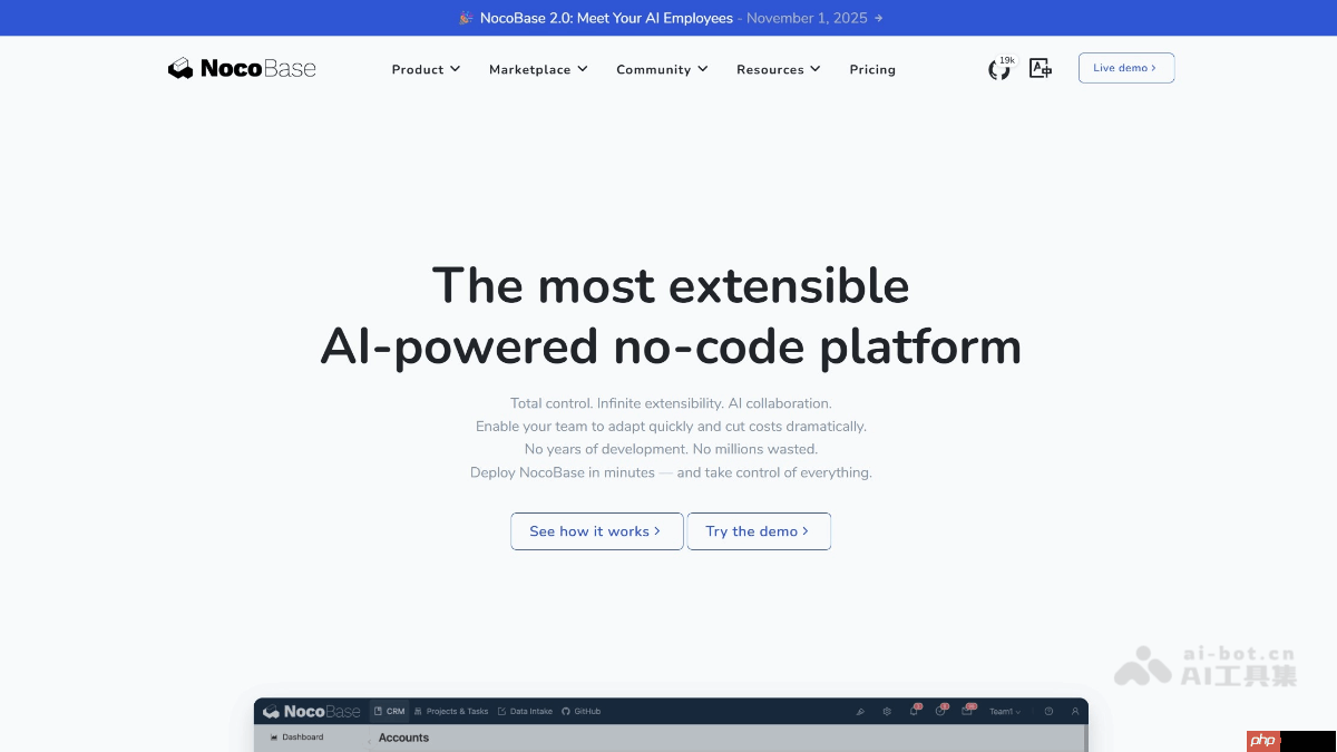 NocoBase— 开源AI无代码开发平台，通过配置完成应用开发