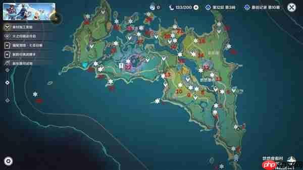 《原神》5.8版本悠悠度假村火神瞳位置分布