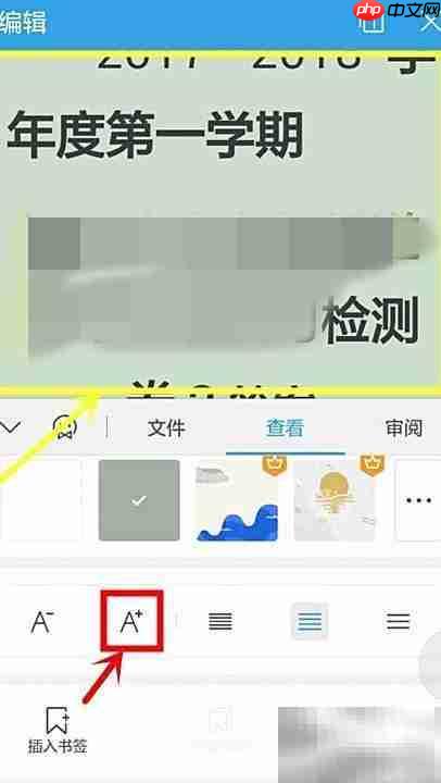 WPS手机端调整字体大小技巧
