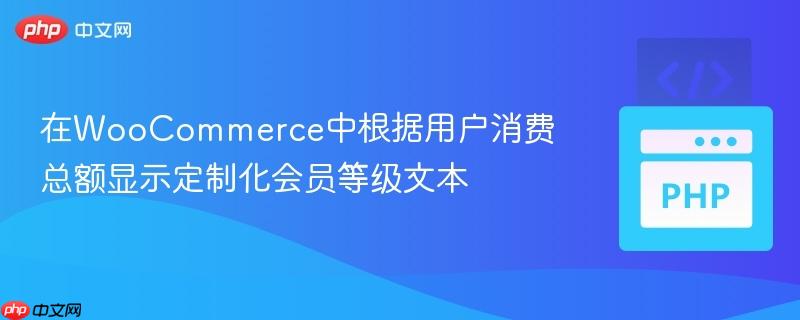 在WooCommerce中根据用户消费总额显示定制化会员等级文本
