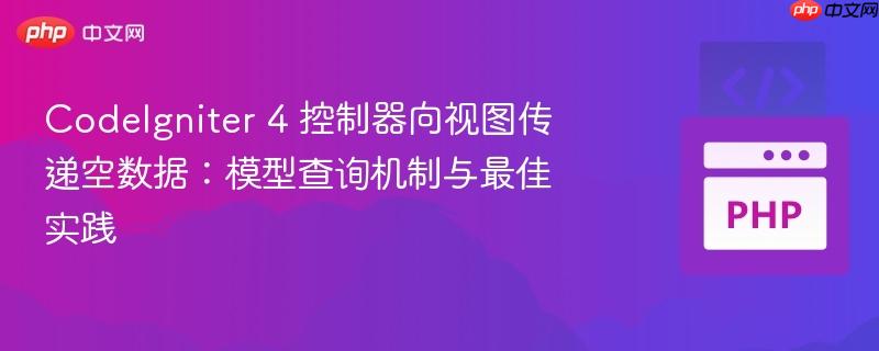 CodeIgniter 4 控制器向视图传递空数据：模型查询机制与最佳实践
