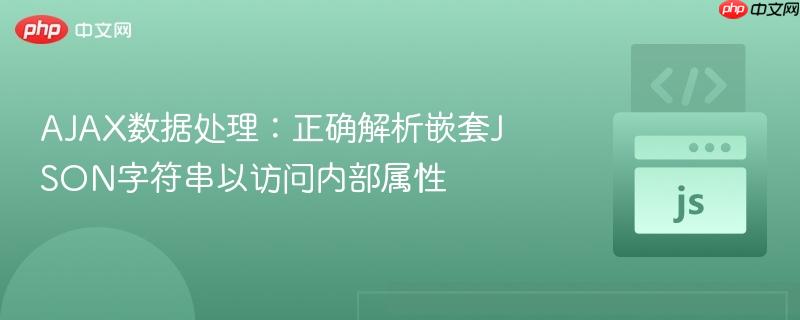 AJAX数据处理：正确解析嵌套JSON字符串以访问内部属性
