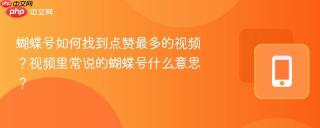 蝴蝶号如何找到点赞最多的视频？视频里常说的蝴蝶号什么意思？