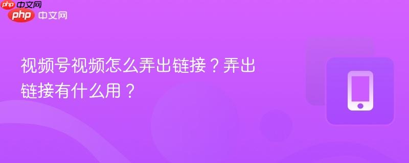 视频号视频怎么弄出链接？弄出链接有什么用？