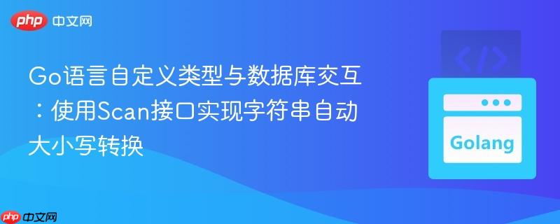 Go语言自定义类型与数据库交互：使用Scan接口实现字符串自动大小写转换
