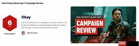 《使命召唤22:黑色行动7》战役模式ign 6分:不好不差 只能说还行