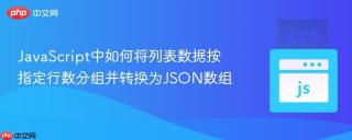 JavaScript中如何将列表数据按指定行数分组并转换为JSON数组