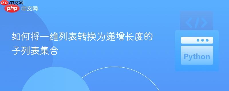 如何将一维列表转换为递增长度的子列表集合