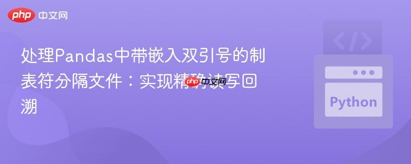 处理pandas中带嵌入双引号的制表符分隔文件:实现精确读写回溯