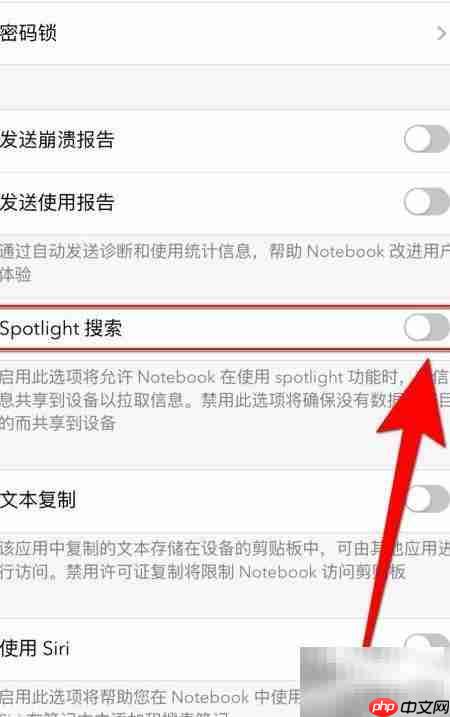 开启Notes Writer Spotlight搜索