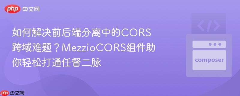 如何解决前后端分离中的cors跨域难题?mezziocors组件助你轻松打通任督二脉