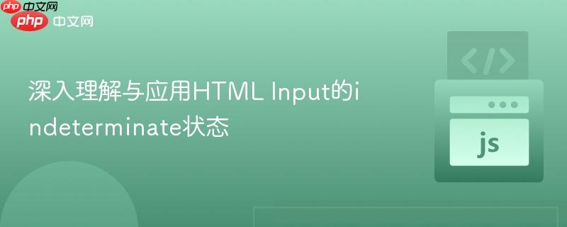 深入理解与应用HTML Input的indeterminate状态