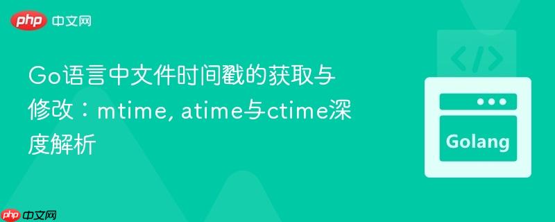 Go语言中文件时间戳的获取与修改:mtime, atime与ctime深度解析