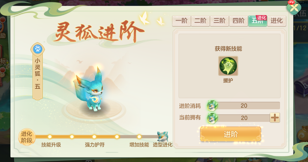 《梦想世界:长风问剑录》小灵狐成长进阶路线