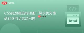 CSS纯加载旋转动画：解决伪元素延迟与同步启动问题