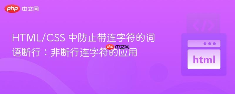 HTML/CSS 中防止带连字符的词语断行:非断行连字符的应用