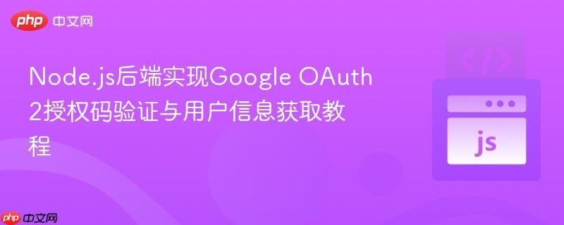 Node.js后端实现Google OAuth2授权码验证与用户信息获取教程