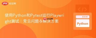 使用Python和Pytest运行Playwright测试：常见问题与解决方案