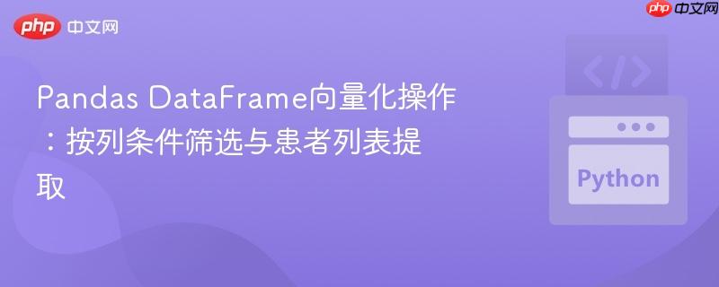 Pandas DataFrame向量化操作:按列条件筛选与患者列表提取