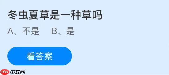 冬虫夏草是一种草吗?蚂蚁庄园课堂今天答案最新11月18日