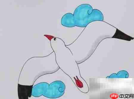 海鸥简笔画教程