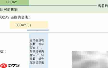 TODAY函数:快速获取当前日期