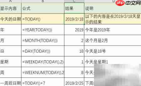 TODAY函数:快速获取当前日期