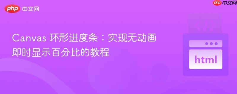 Canvas 环形进度条:实现无动画即时显示百分比的教程