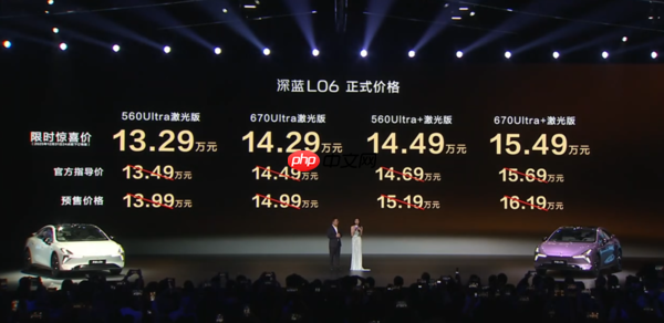 深蓝L06正式上市 限时权益价13.29万起 多项配置免费送