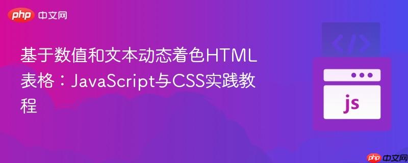 基于数值和文本动态着色HTML表格：JavaScript与CSS实践教程
