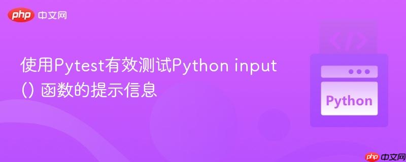 使用Pytest有效测试Python input() 函数的提示信息
