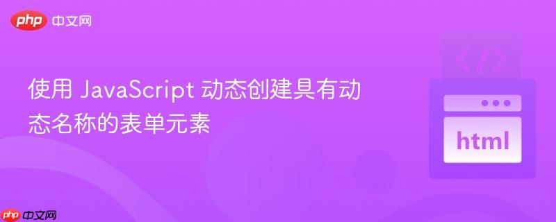 使用 javascript 动态创建具有动态名称的表单元素